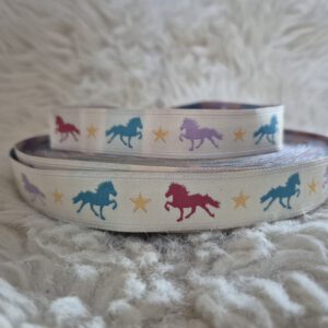 3,20€ /m Webband beige mit Islandpferd