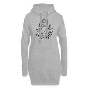 Hoodie-Kleid mit lila Leo-Print