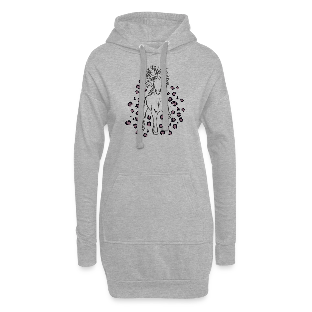 Hoodie-Kleid mit lila Leo-Print